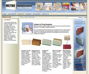 Metro Associates Filing & Storage 2001 .Net Ecommerce Website
