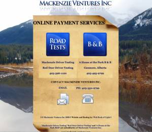 Mackenzie Ventures Inc Accont Payments & Booking Website HTML 2008