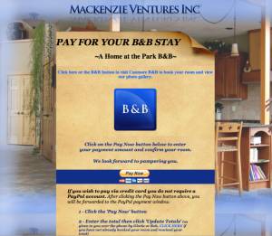 Mackenzie Ventures Inc Accont Payments & Booking Website HTML 2008