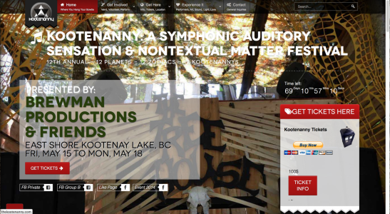 Kootenanny Music Festival Website 2014