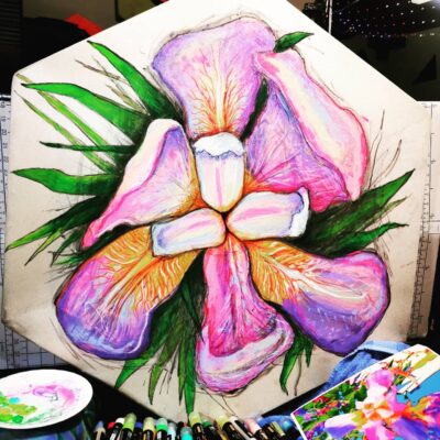 Iridescent Iris Painting