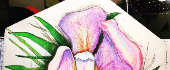 Iridescent Iris Painting